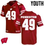Youth Wisconsin Badgers NCAA #49 Kyle Penniston Red Authentic Under Armour Stitched College Football Jersey XC31S64PZ